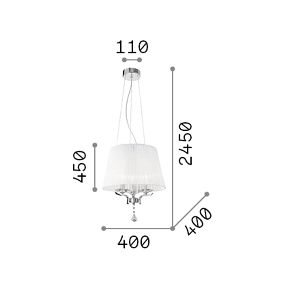 Lampadario Classico Pegaso Metallo Bianco 3 Luci E14
