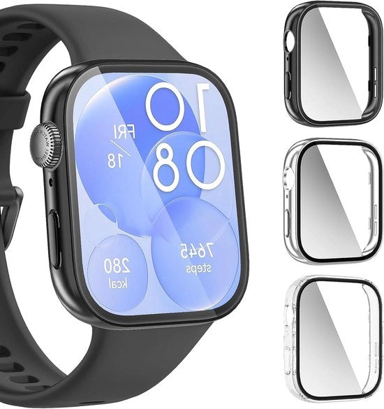 Case 3 in 1 per Smartwatch Fit 3 - Copertura protettiva con foro e rivestimento in PC resistente agli urti - Adatto per Smartwatch Fit 3