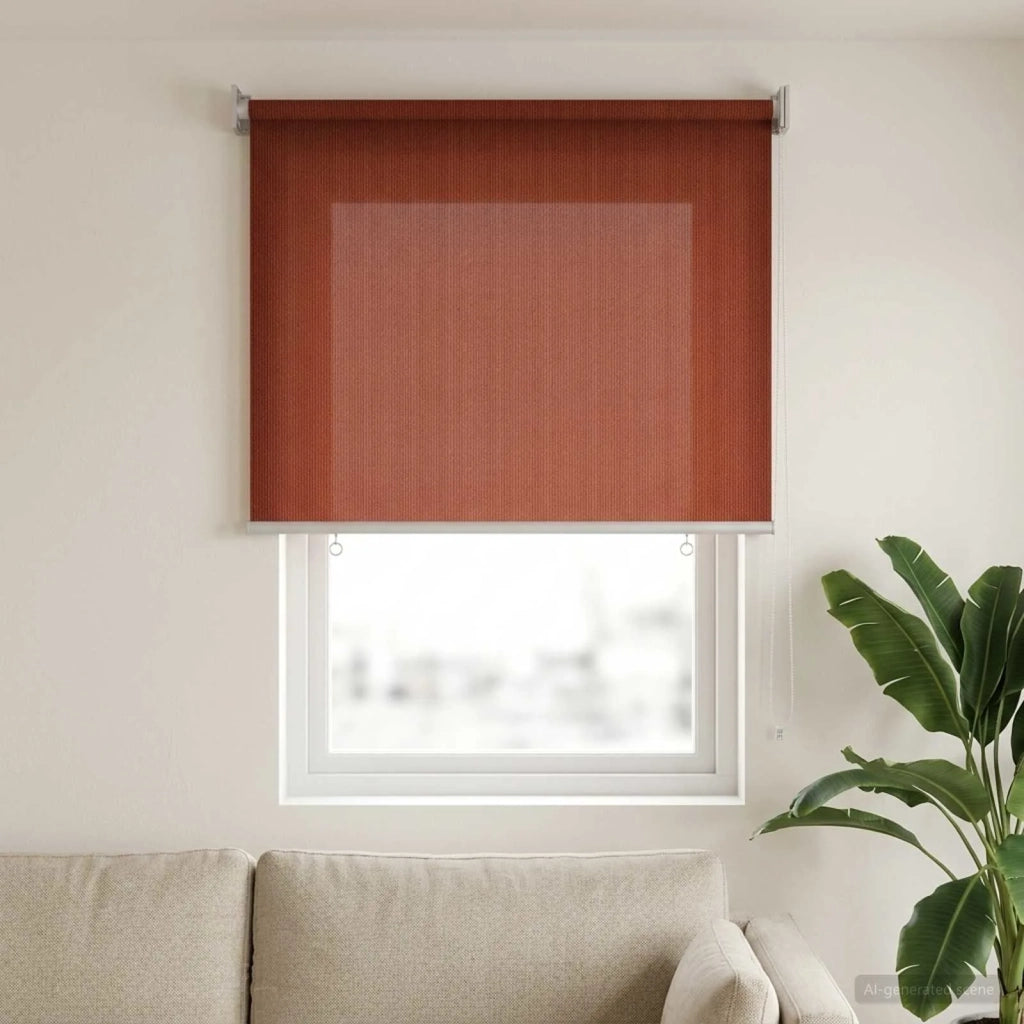 Tenda a Rullo Esterno Blocco UV 90% Terracotta 60 x 140 cm HDPE 42035986