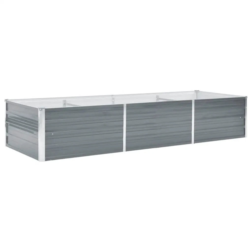 Letto Rialzato Giardino in Acciaio Zincato 240x80x45 cm Grigio 44842