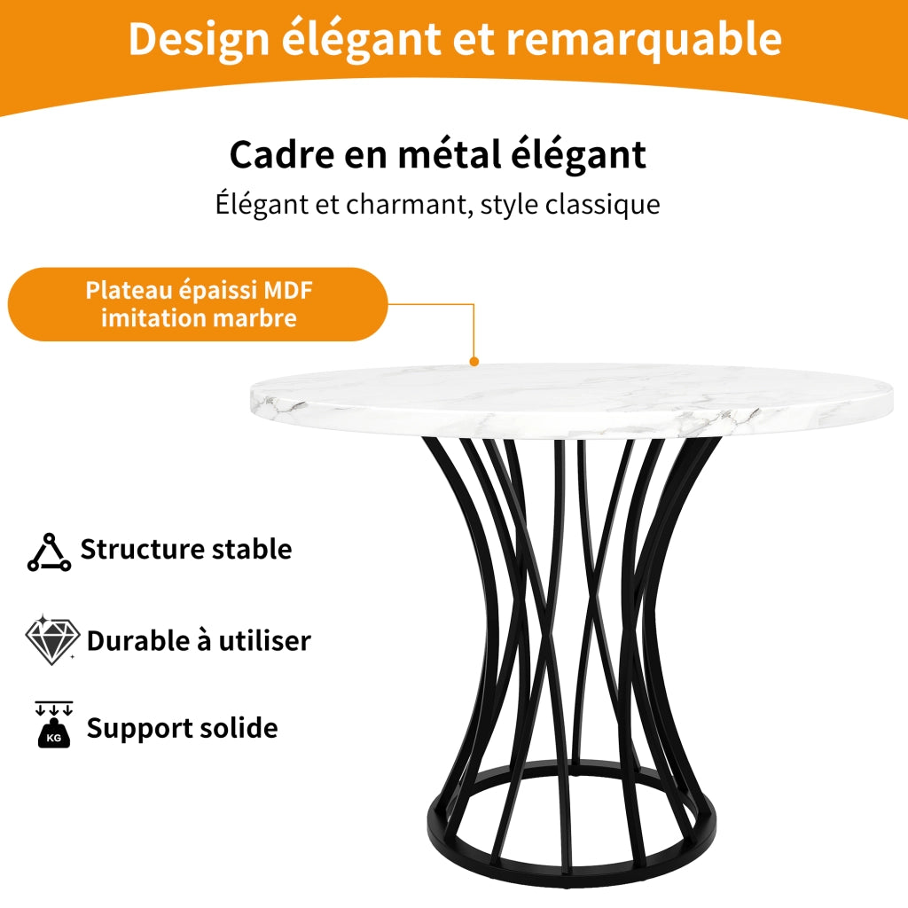 Tavolo da pranzo per 4 persone con 4 sedie, struttura in metallo, stile moderno, in MDF e velluto, multicolore