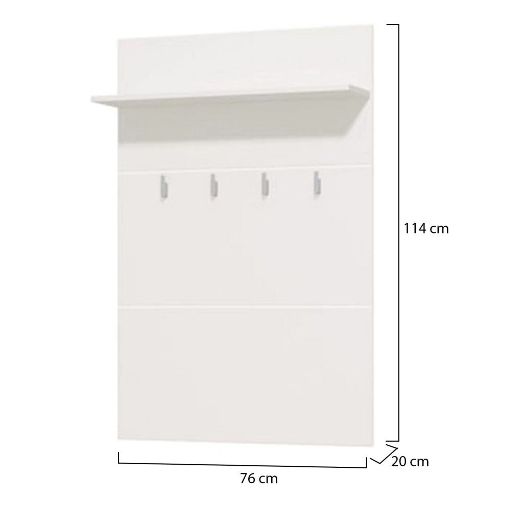 Valdemone, Mobile da Ingresso un Ripiano, 76x19.5x114h cm Bianco