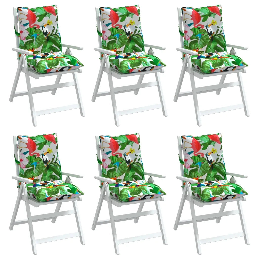 Cuscini Sedia Schienale Basso 6pz Multicolore in Tessuto Oxford 377724