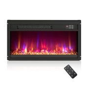 Inserto per camino elettrico 61 x 12 x 34 cm riscaldamento potente atmosfera accogliente stile contemporaneo metallo nero 20_0017180