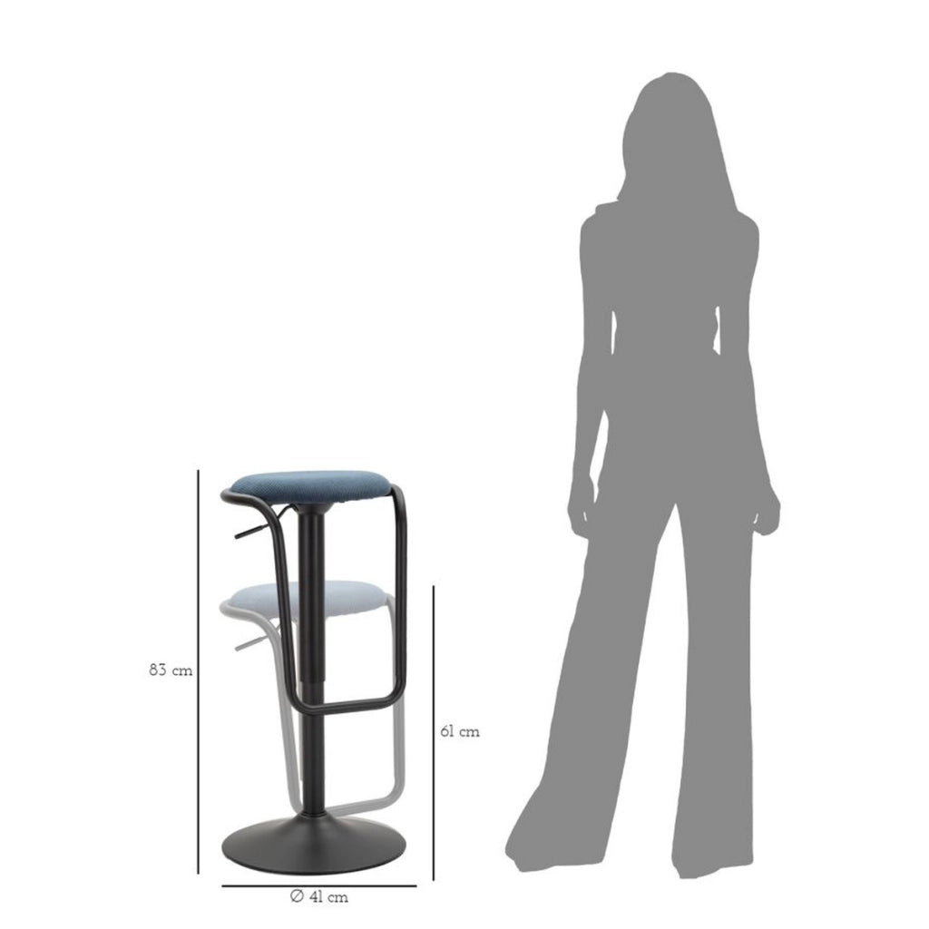 Sgabello Alto VKH449, Blu, Metallo, 41x41x61 cm