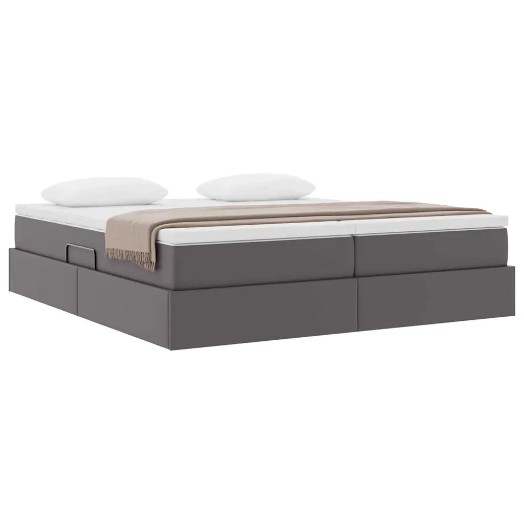 Letto con contenitore e materasso Grigio 180 x 200 cm