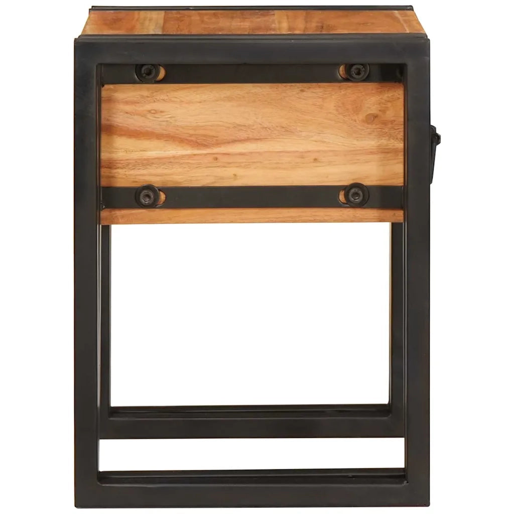 Tavolino con cassetto 30 x 30 x 40 cm Legno di Acacia Massello 4016717