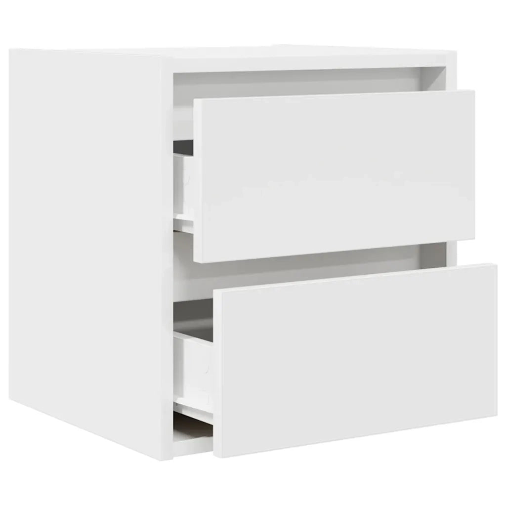 Comodino a Muro-Tavolino da notte sospeso Bianco 38x34x40 cm 803556