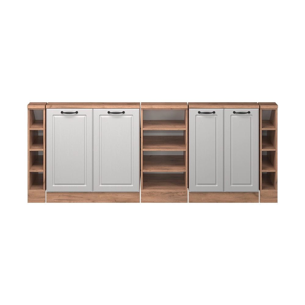 Set di mobili sottotetto Rion Bianco rustico/Rovere dorato Set di 5 Vicco