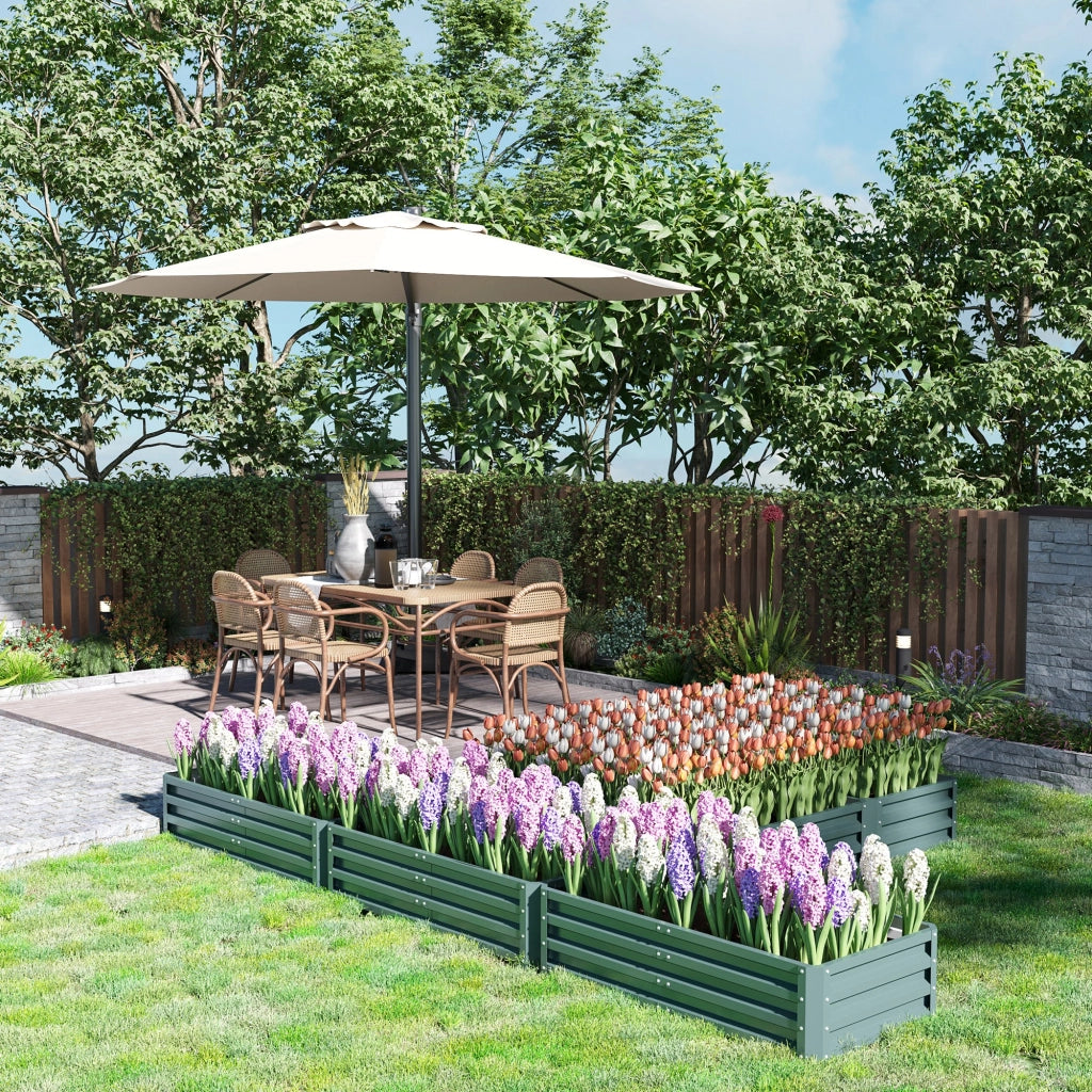 Fioriera Quadrata Giardino ¨C Minimal ¨C Acciaio 5 Pezzi Verde