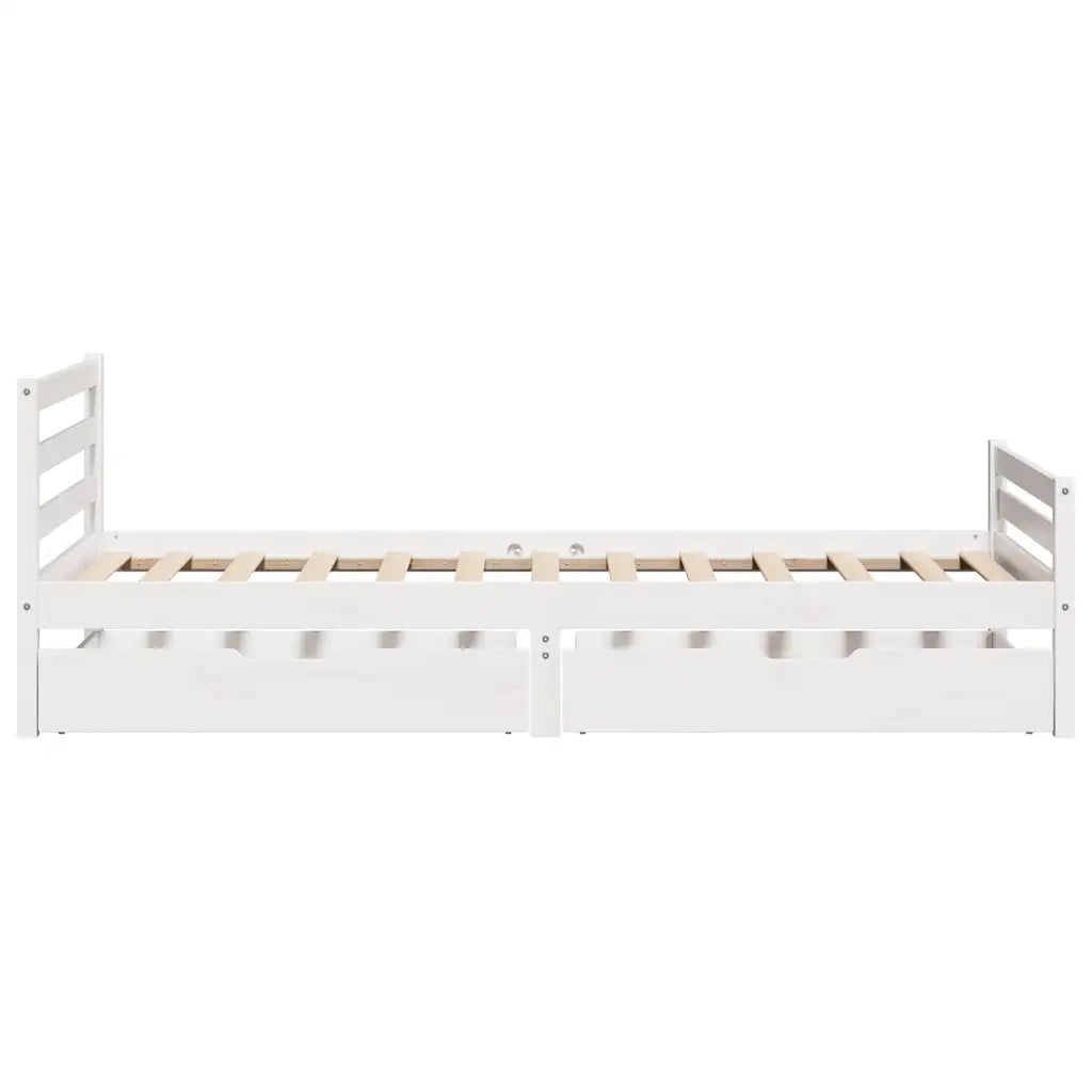 Giroletto senza Materasso Bianco 100x200 cm Legno Massello Pino