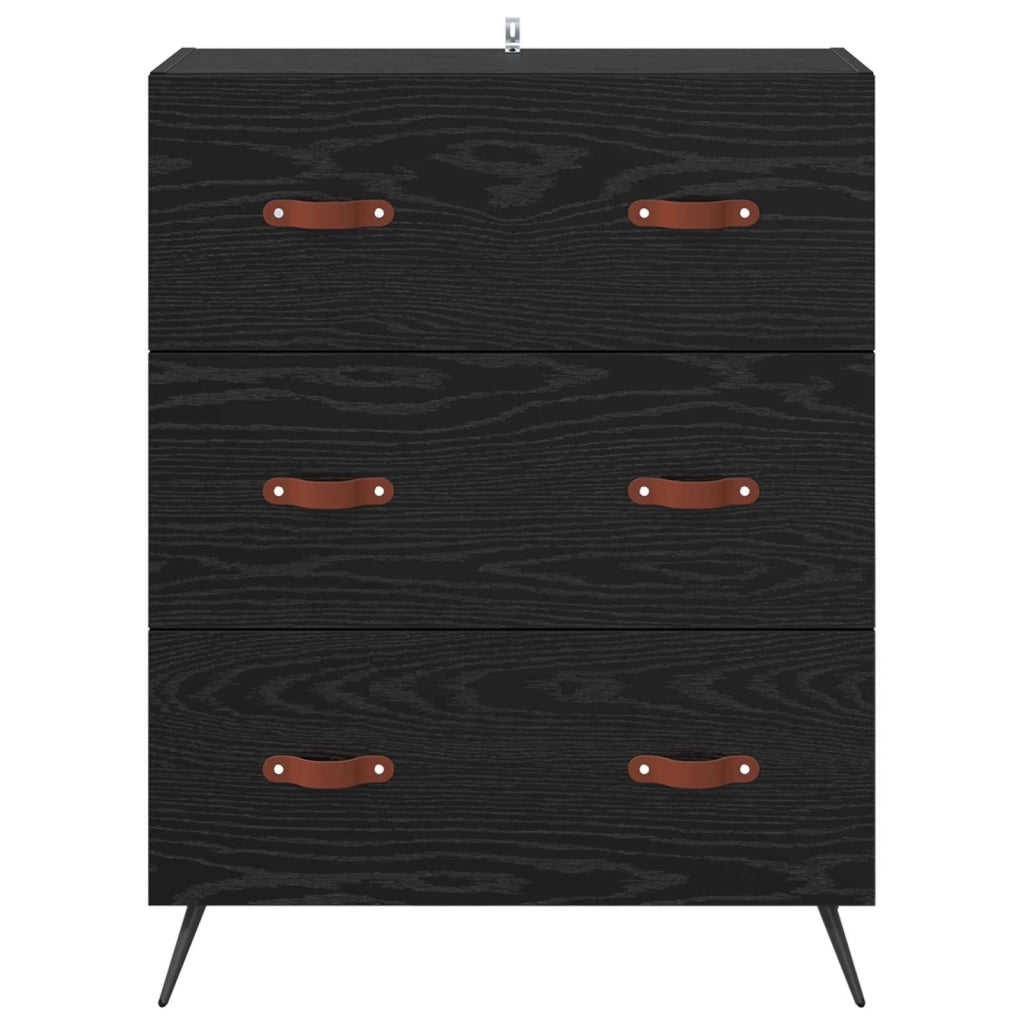 Cassettiera Rovere Nero 69,5 x 34 x 90 cm Legno ingegnerizzato