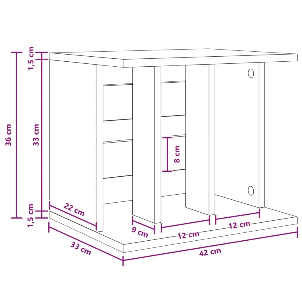 Storage per dischi in vinile Rovere Sonoma 42 x 33 x 36 cm 8012836
