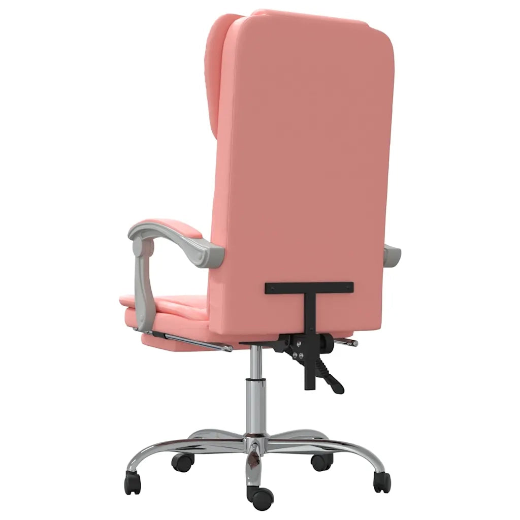 Sedia per studi-Poltrona da Ufficio Reclinabile Rosa in Similpelle 702496