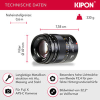 Kipon Iberit 75/2,4 full frame Fuji X