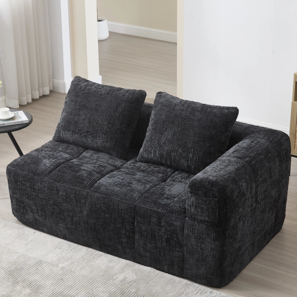 DIVANO Chaise Lounge 158x90x60 cm in Chenille Nero