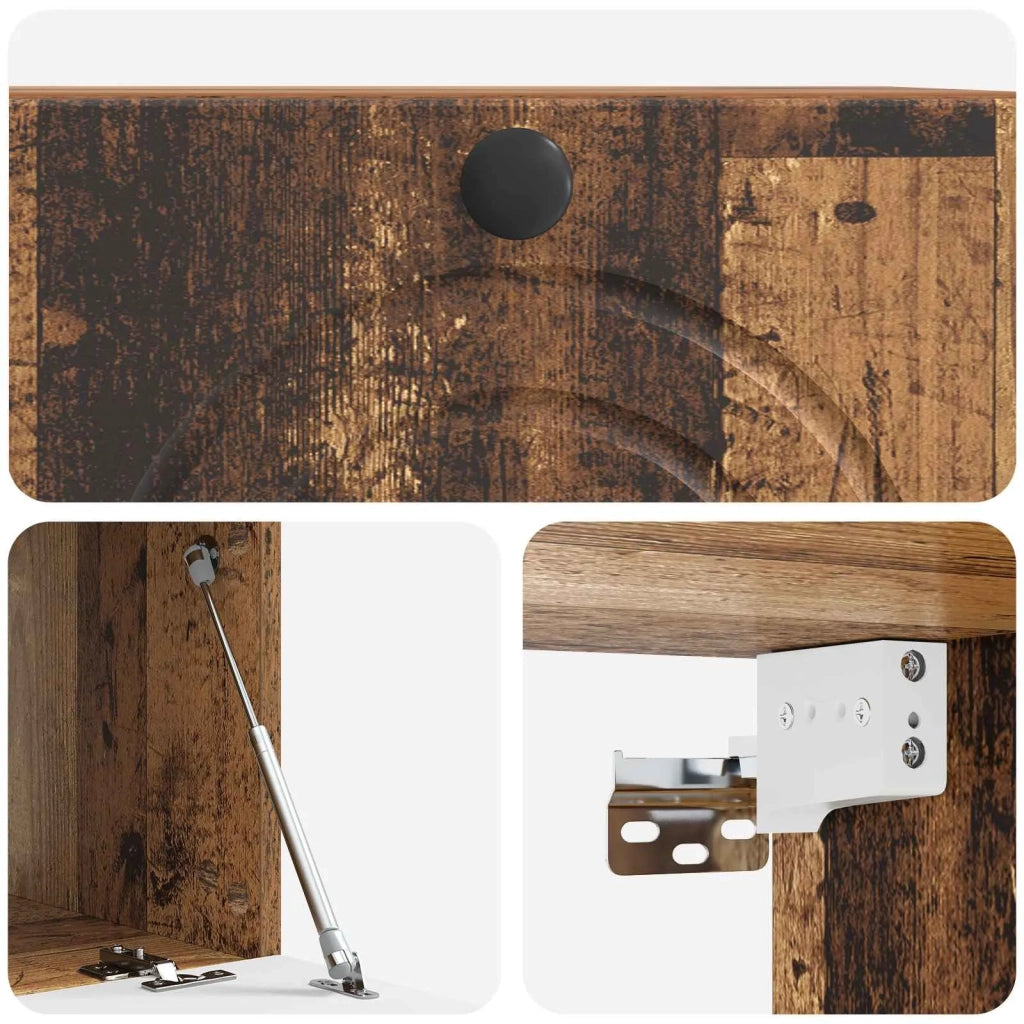 Mobile Porta TV da Muro Legno antico 59,5 x 41 x 30 cm