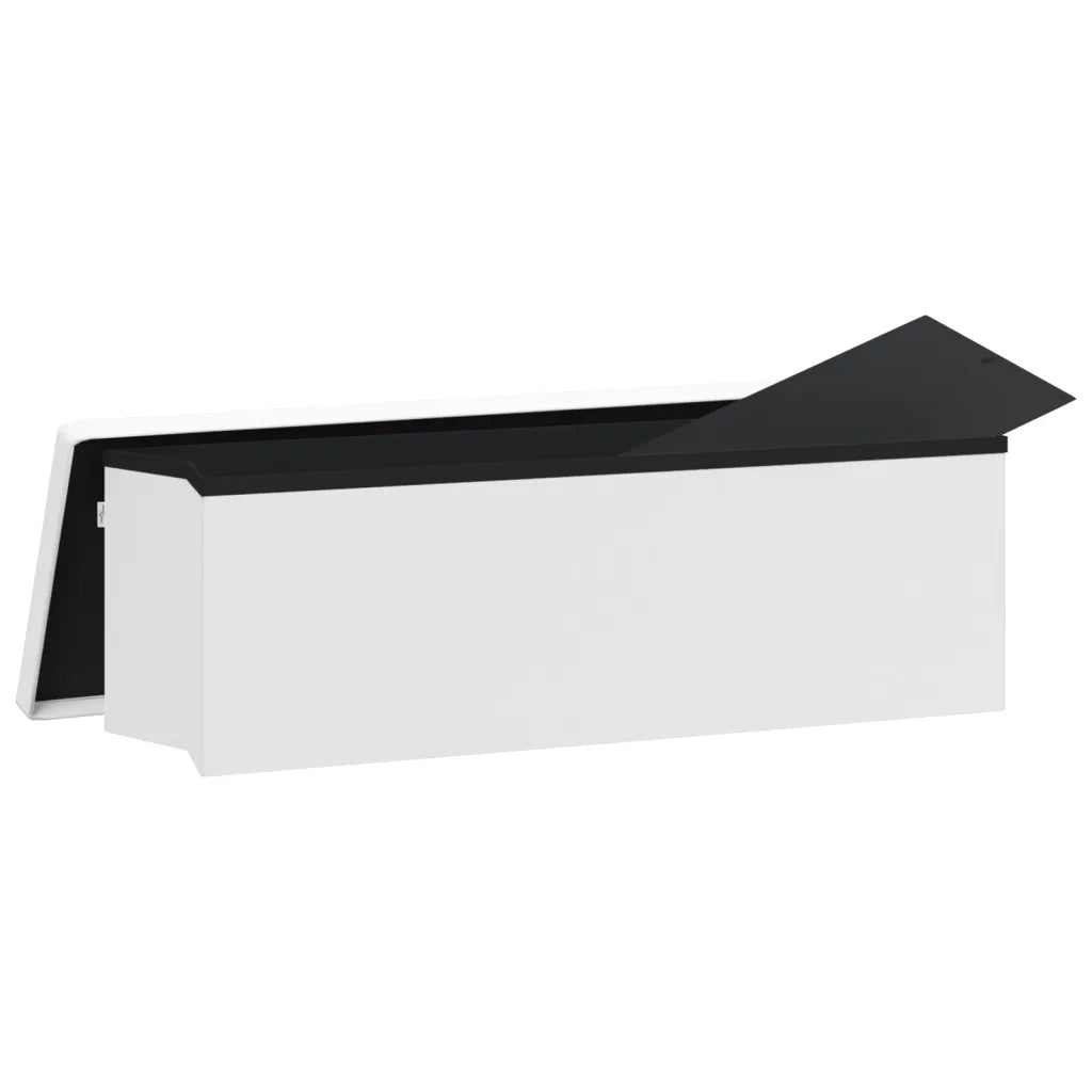 vidaXL Panca Portaoggetti Pieghevole Bianca in PVC