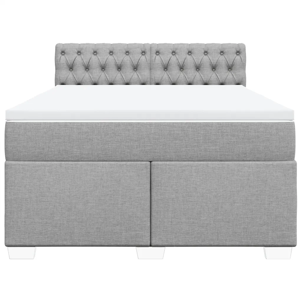 Giroletto a Molle con Materasso Grigio Chiaro 140x190cm Tessuto 3285890