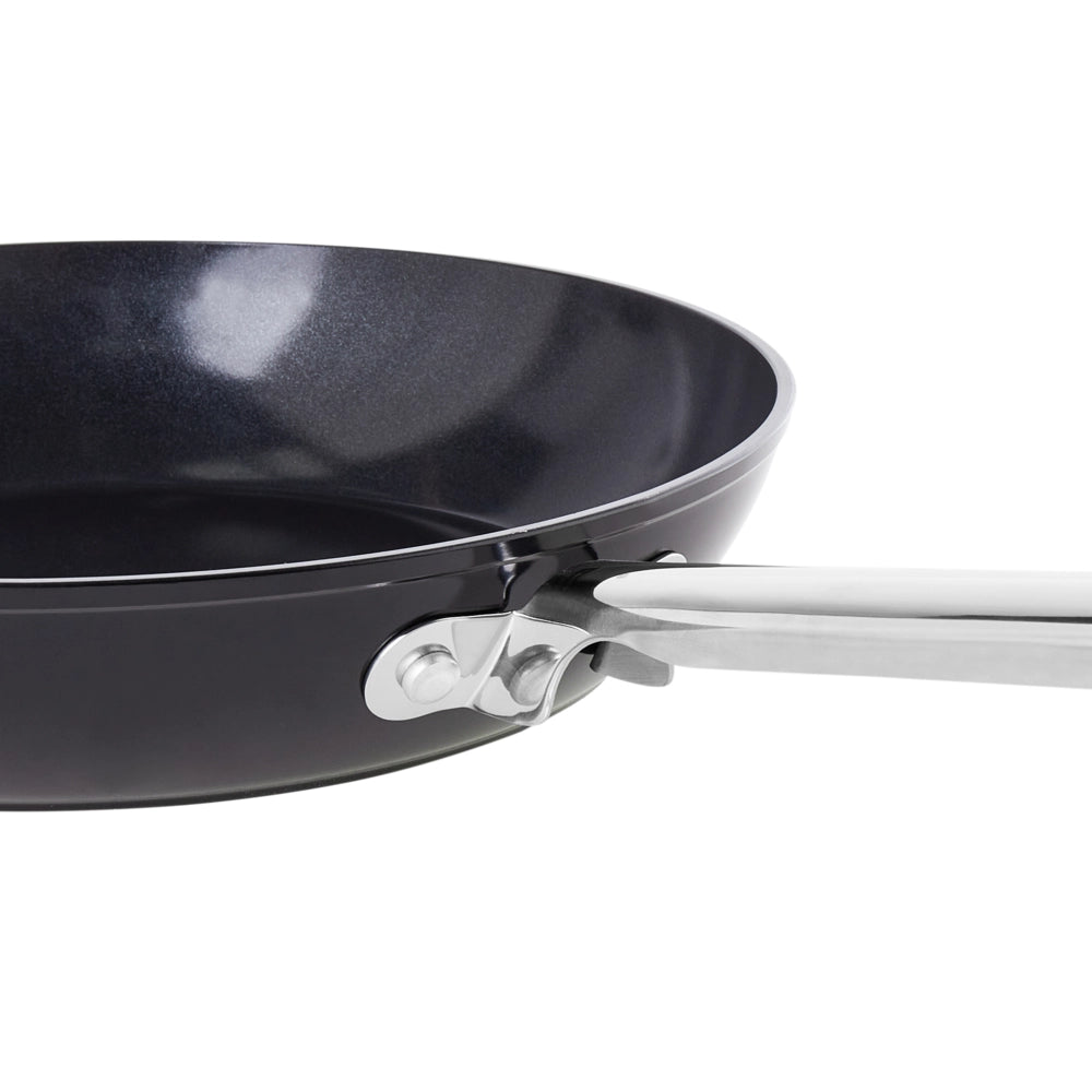 Set di 3 padelle in 3 dimensioni con rivestimento in ceramica antiaderente in alluminio nero