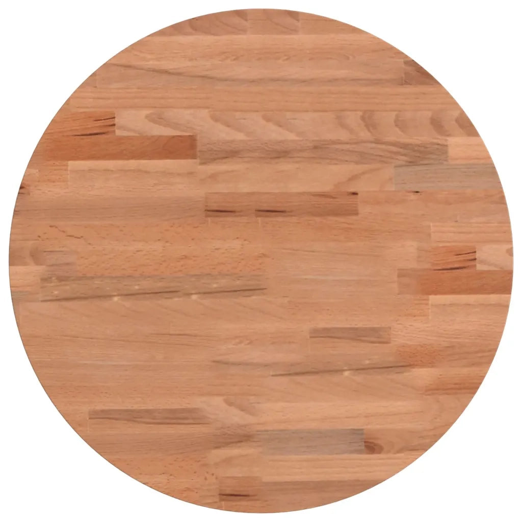 Piano per Tavolo | Superficie Tavolo | Piano Scrivania ?40x2,5 cm Rotondo in Legno Massello di Faggio