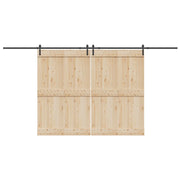 Kit di Binari per Porte Scorrevoli 427 cm Acciaio Nero 3295776