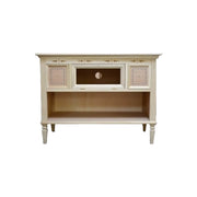 Porta tv classico 2 cassetti 1 ribalta in legno grezzo  l.100 p.51 h.75 - Mobili 2G