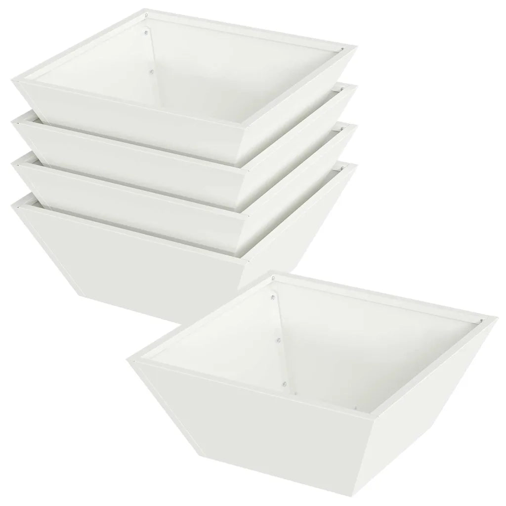 Fioriere | Cassetta per fiori | Vaso da giardino 5 pz Bianco 40 x 40 x 15 cm