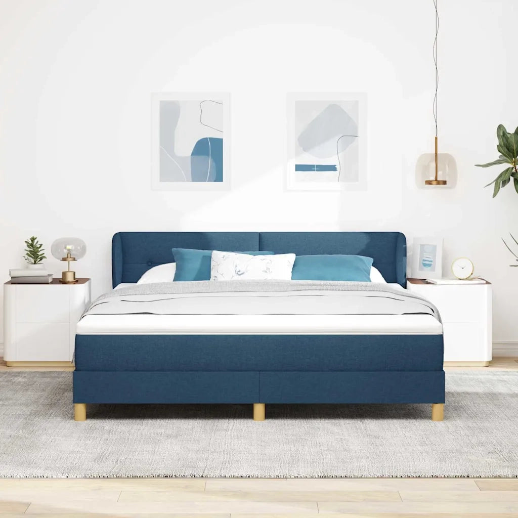 Letto a molle con materasso Blu 180 x 200 cm Tessuto 3340233