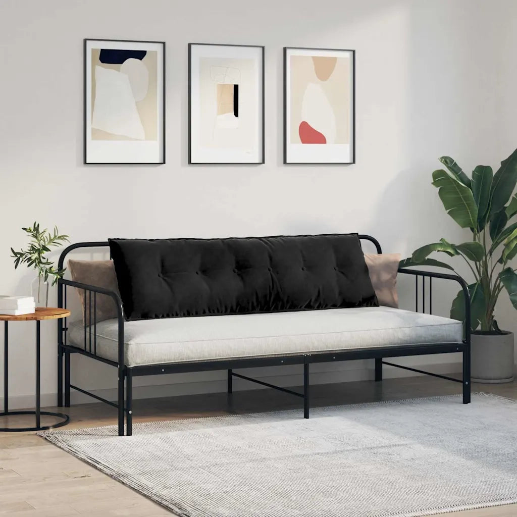 Cuscino per Schiena Nero 160 x 50 cm Tessuto in Cords 42014896