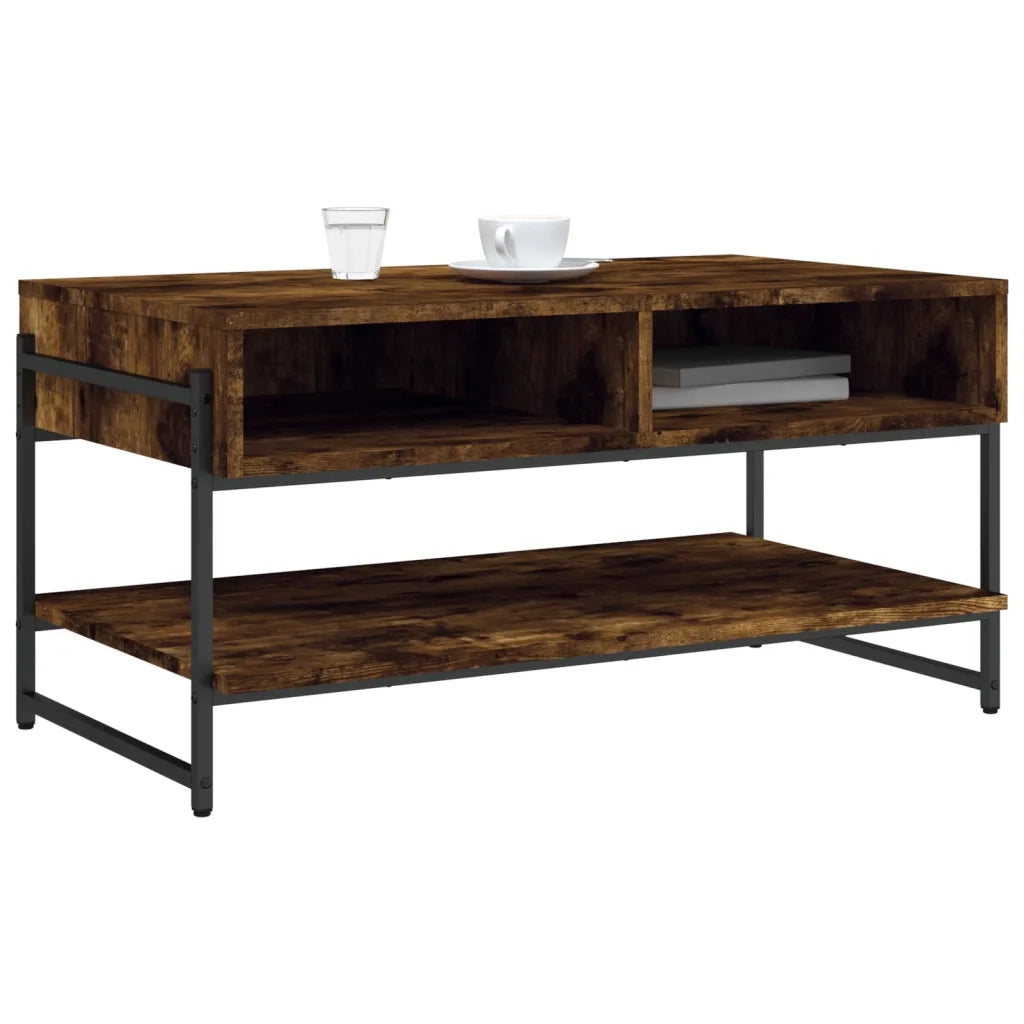 Tavolino da Salotto Rovere Fumo 90x50x45cm in Legno Multistrato 838970
