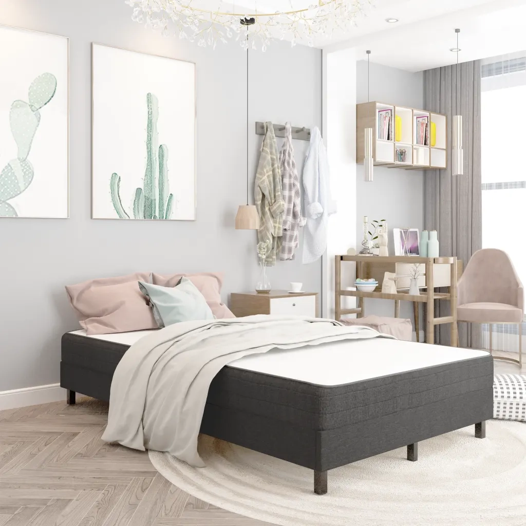 Letto a Molle Grigio in Tessuto 120x200 cm 287455