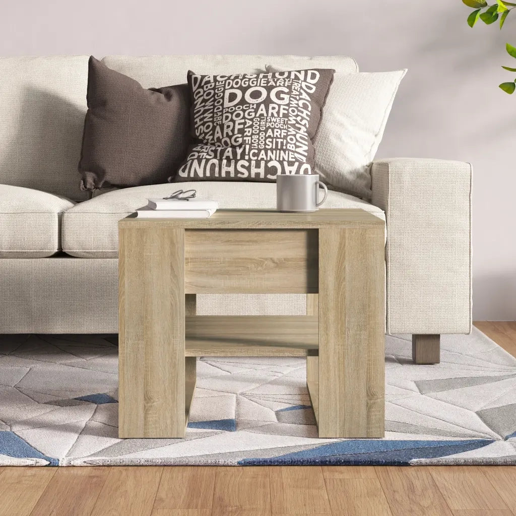 Tavolino Salotto Rovere Sonoma 55,5x55x45 cm Legno Multistrato cod mxl 73414