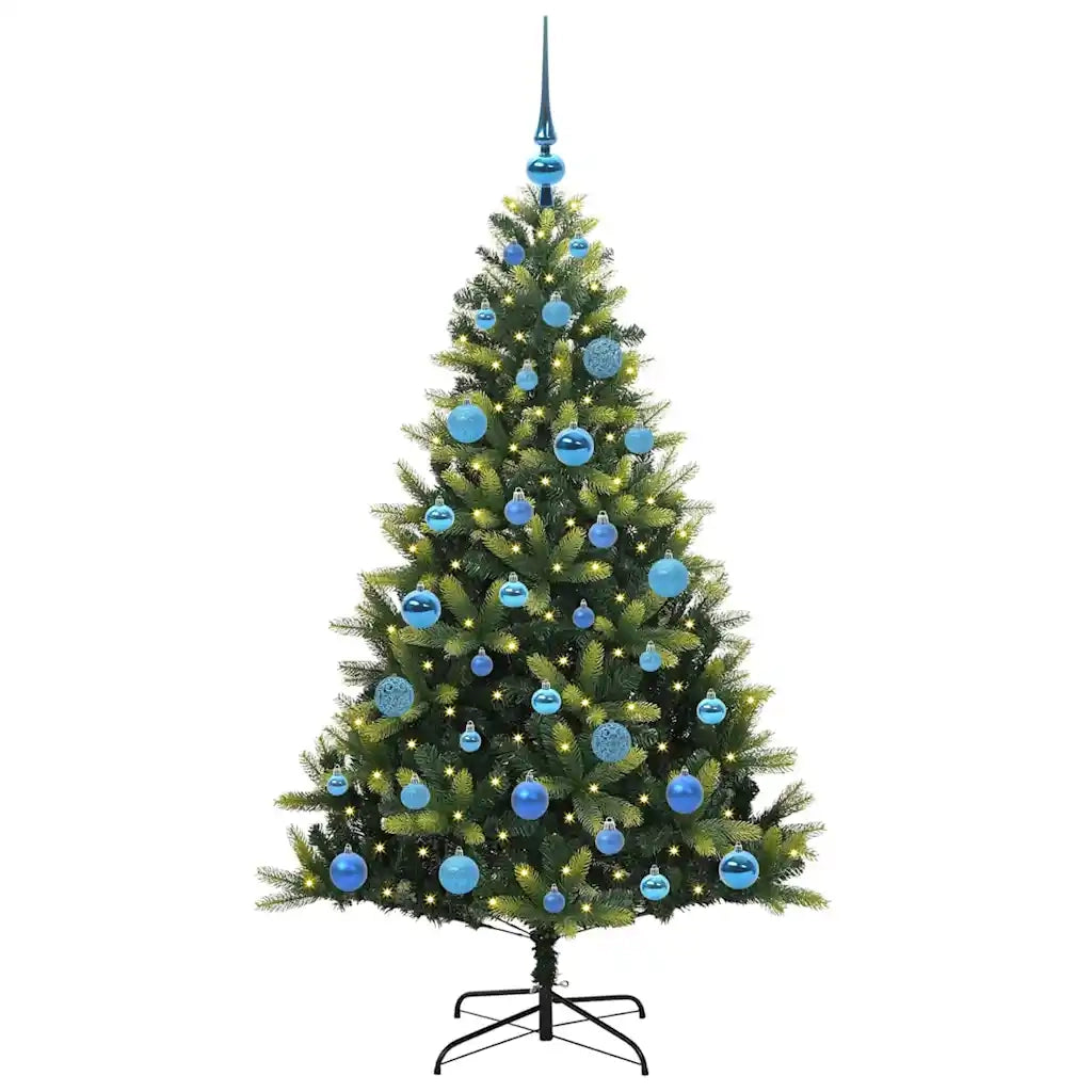 Albero di Natale | Decorazioni natalizie Artificiale Pieghevole 150 LED Verde 150 cm