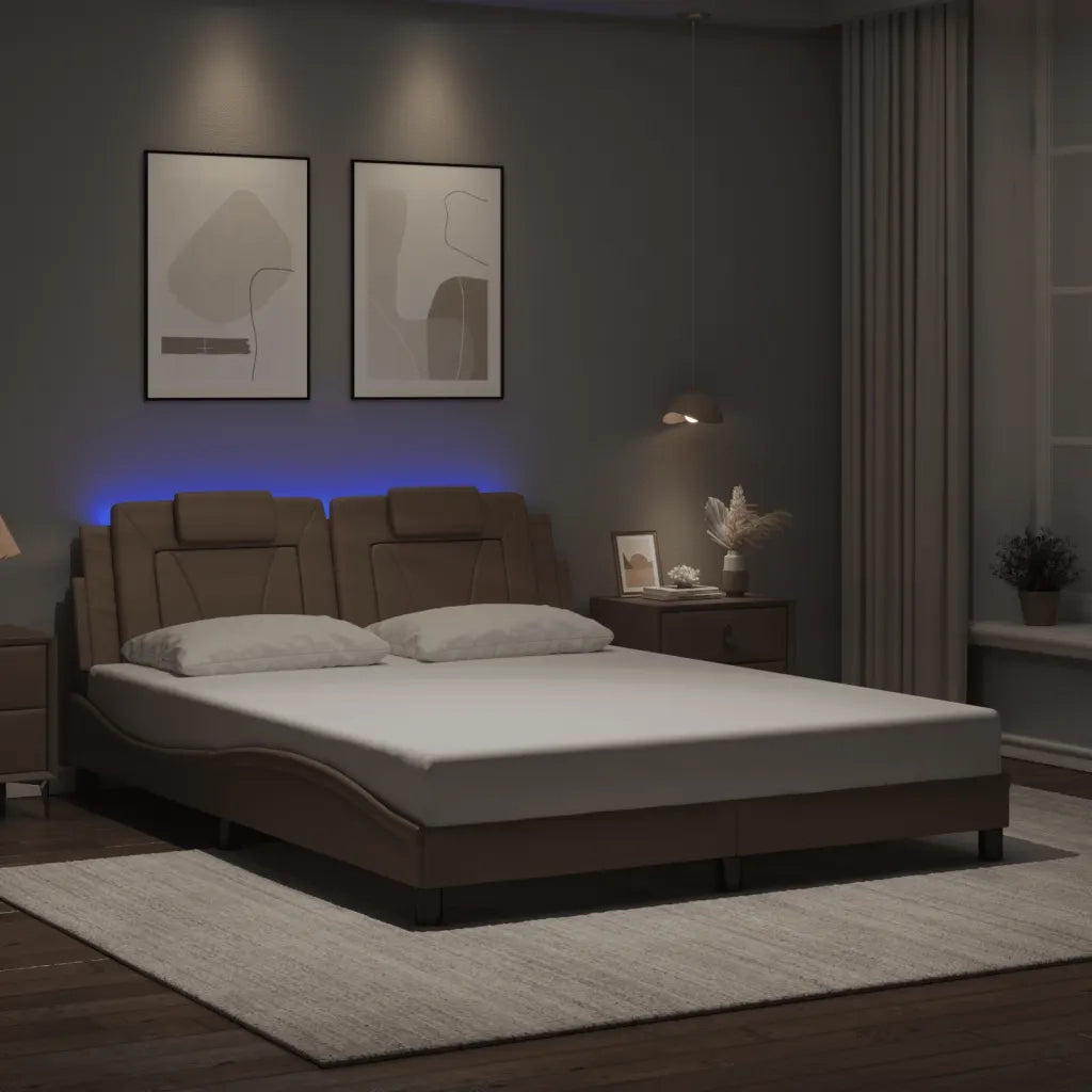 Giroletto Viana con LED senza Materasso Cappuccino 160x200 cm 3214033
