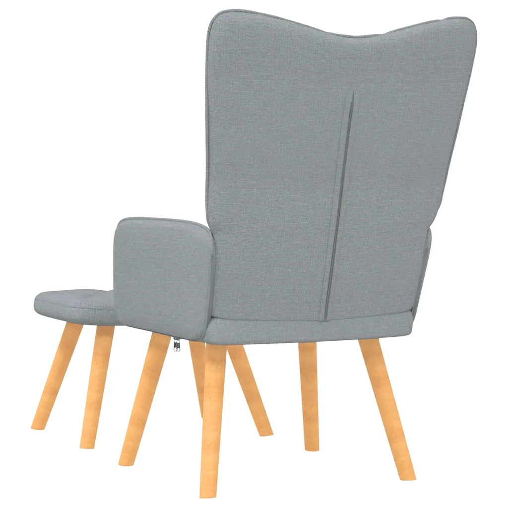 Poltrona Relax con Poggiapiedi Grigio Chiaro in Tessuto cod mxl 16839