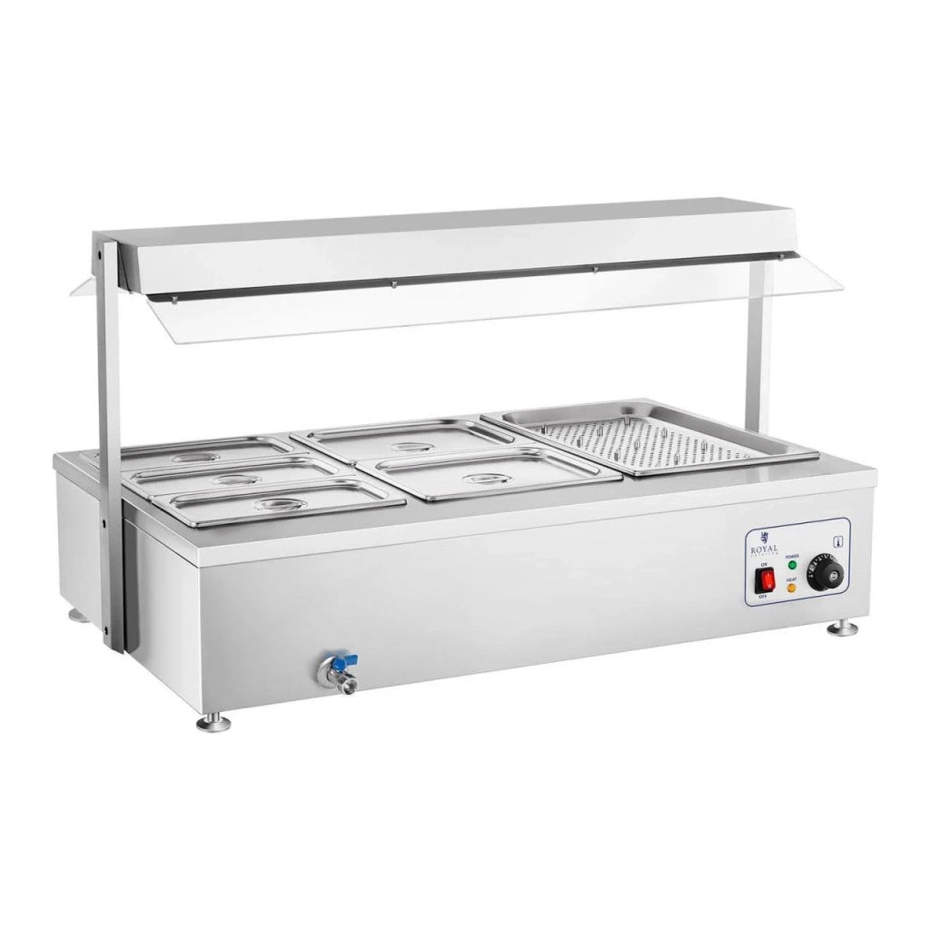 Bagnomaria 2900 watt 6 teglie GN - con scomparto carne e rubinetto di scarico 14_0000562