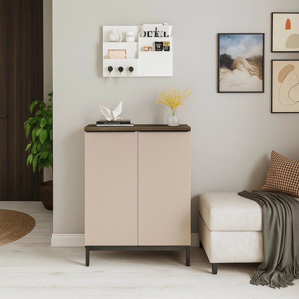 Madia Phailin, Credenza 2 Ripiani, 60x36x86h cm Marrone