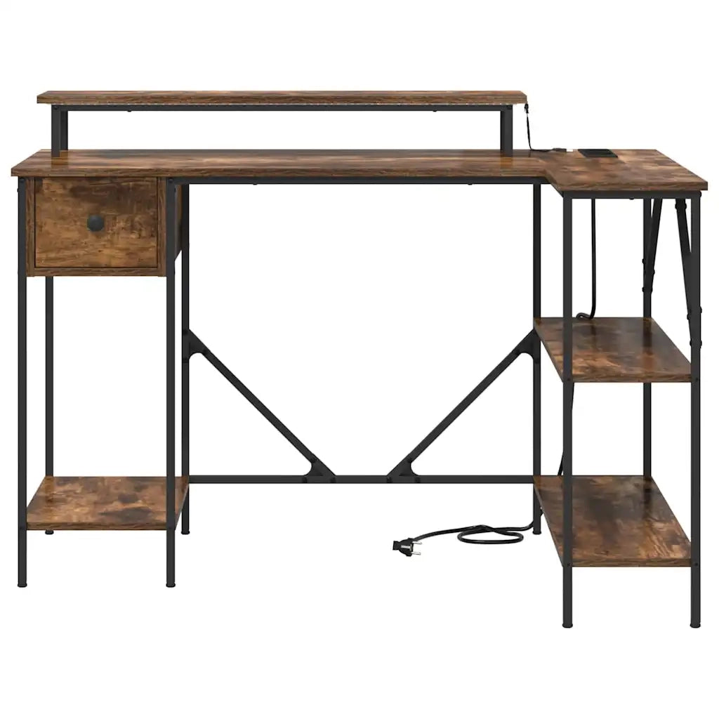 vidaXL Scrivania Rovere fumo 120 x 79 x 86.5 cm Legno multistrato