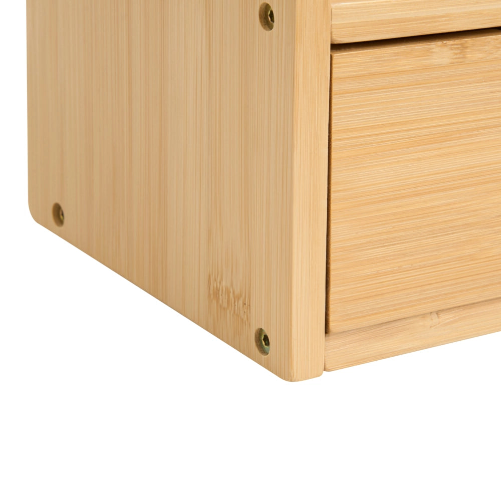 Organizer da cucina in bambù marrone chiaro con cassetti per tè e caffè, accessori da cucina rustici