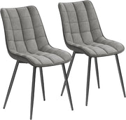 Sedie da Pranzo con Schienale senza Braccioli Sgabello in Ecopelle per Cucina Grigio BH207gr-2