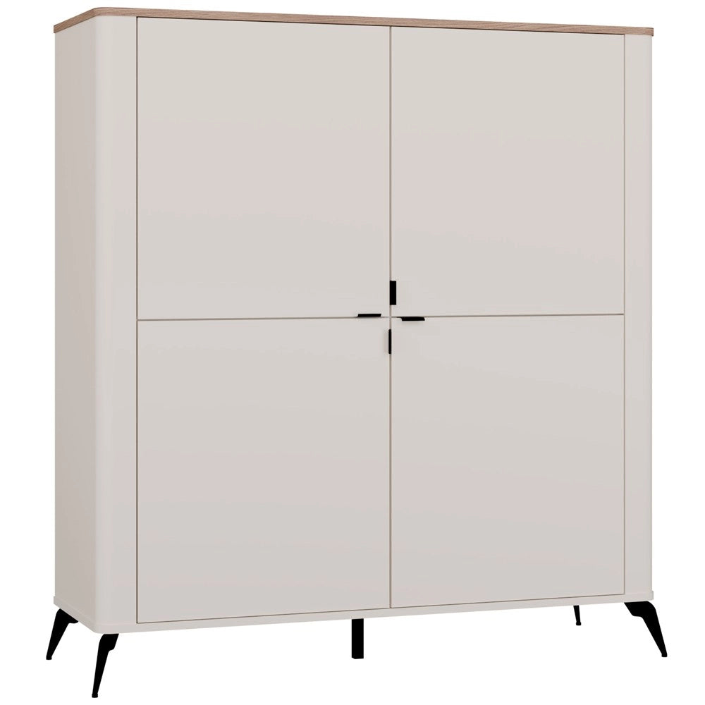 Cassettiera CORDOBA 4d cashmere beige rovere CASTELLO mobile 4 ante 8 ripiani salon per camera e soggiorno