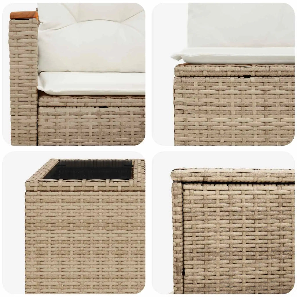 Set di divani 6 pz Beige e Bianco Crema 3447674