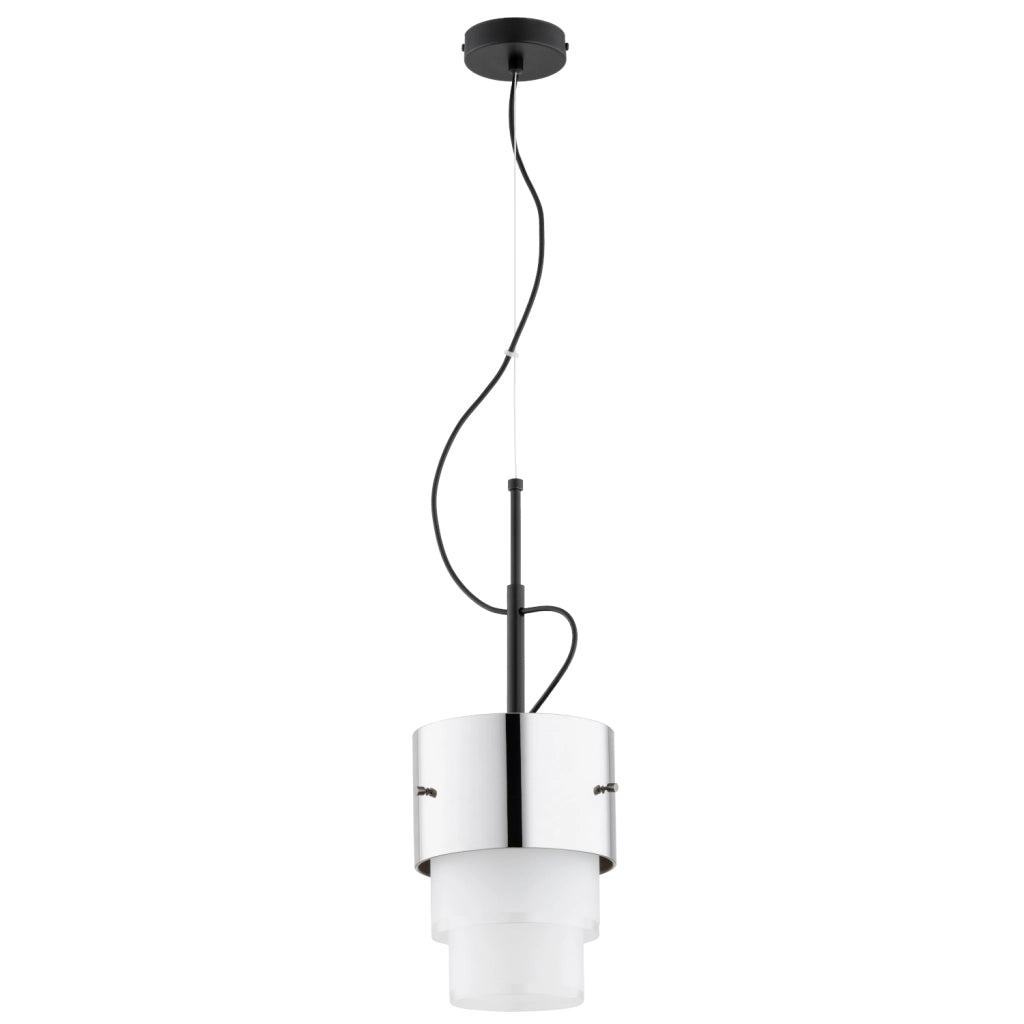 Lampada sospensione moderna triplo nero-argento-bianco E27 Alfa