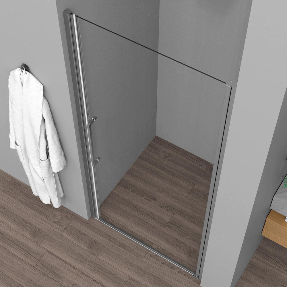 Porta doccia nicchia 95cm in vetro temperato trasparente battente con profilo cromo Neos