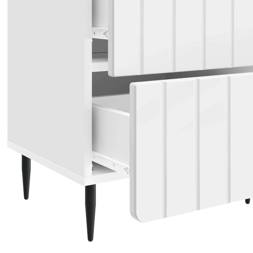 Armadio da Notte con cassetto Bianco Lucido 43 x 34,5 x 49,5 cm 894303