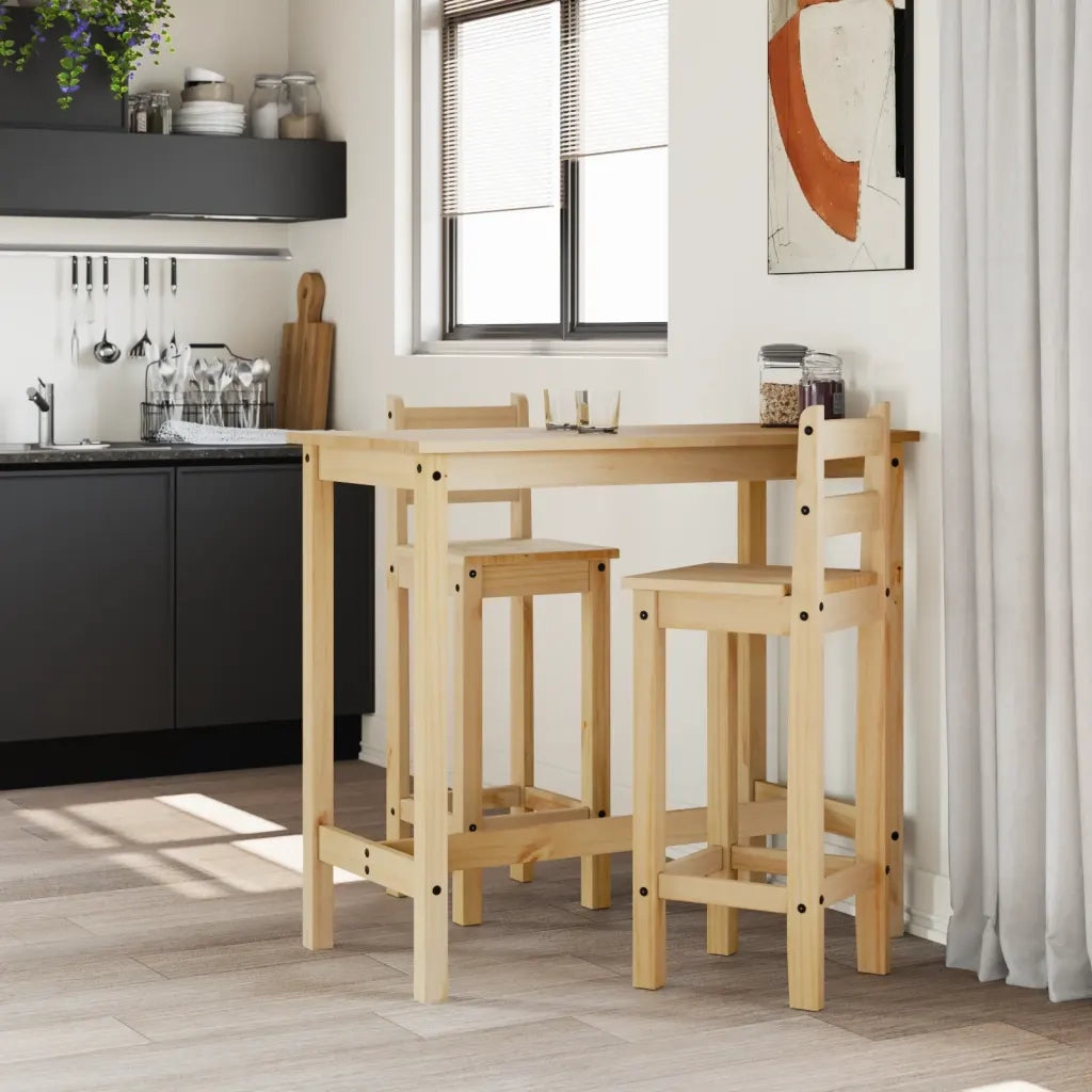 Set da Bar 3 pz in Legno Massello di Pino CFW6489059