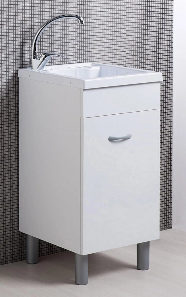Mobile Lavatoio in ABS 45x50x88 cm 1 Anta Ambrosini Oceano Bianco Opaco
