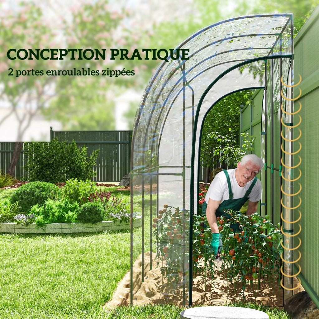 Serra da Giardino Addossata ¨C Xylo ¨C PVC Trasparente 214x118x212cm 2 Porte