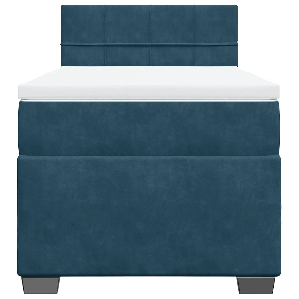 Giroletto a Molle con Materasso Blu Scuro 90x200 cm in Velluto 3286226